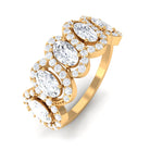 Sparkanite Jewels-Oval Moissanite Designer Half Eternity Band Ring