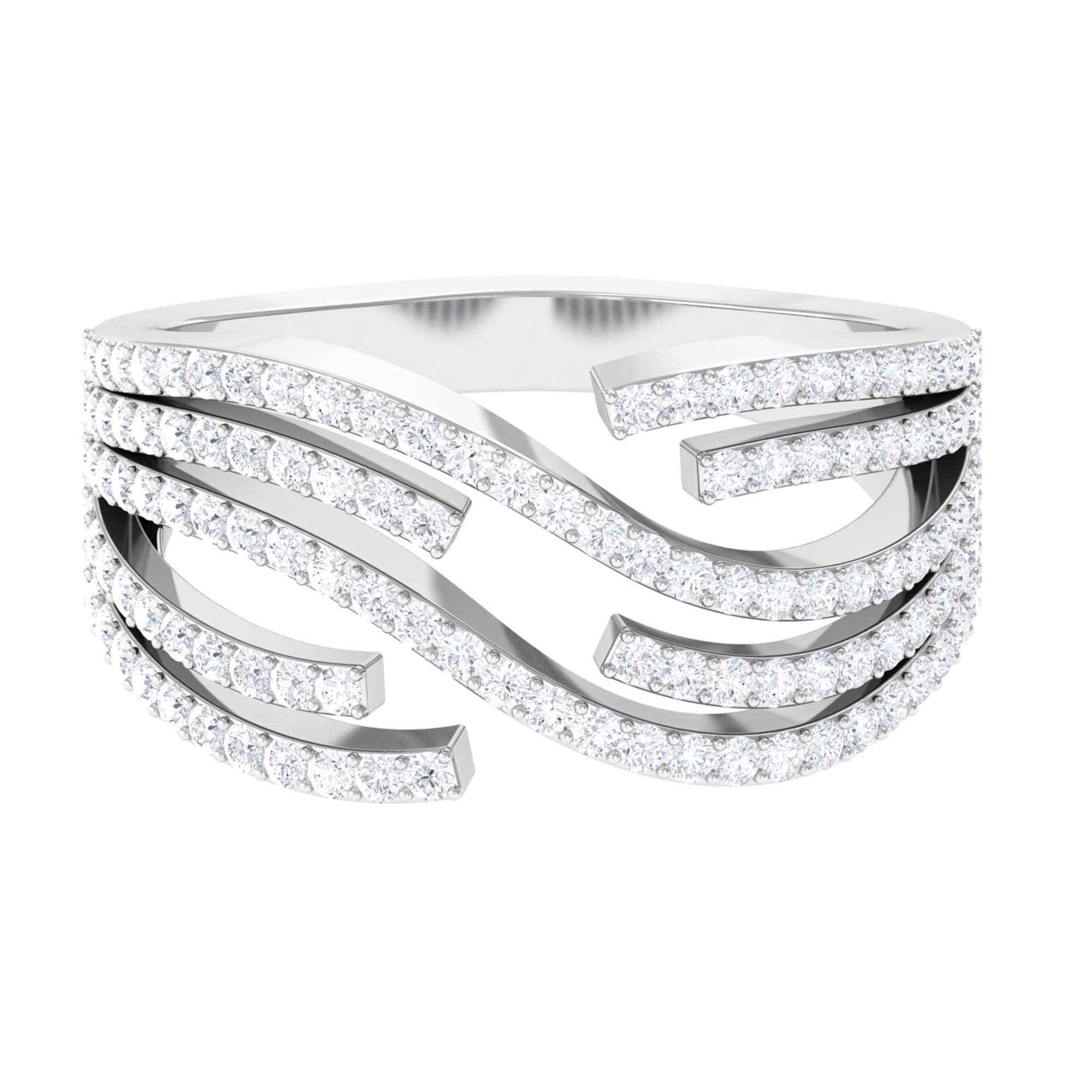 Sparkanite Jewels-Moissanite Statement Infinity Wide Wedding Band Ring