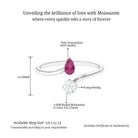 Sparkanite Jewels-Moissanite Two Stone Promise Ring with Pink Tourmaline