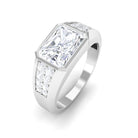 Sparkanite Jewels-Classic Emerald Cut Moissanite Solitaire Engagement Ring for Men