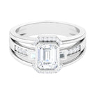 Sparkanite Jewels-Emerald Cut Moissanite Statement Engagement Ring for Men