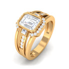 Sparkanite Jewels-Emerald Cut Moissanite Statement Engagement Ring for Men