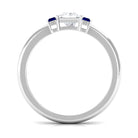 Sparkanite Jewels-Princess cut Moissanite Solitaire Promise Ring with Blue Sapphire